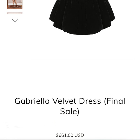 Nana Jacqueline-Gabriella Velvet Dress(WORN ONCE)built in velvet shorts under - Picture 4 of 7